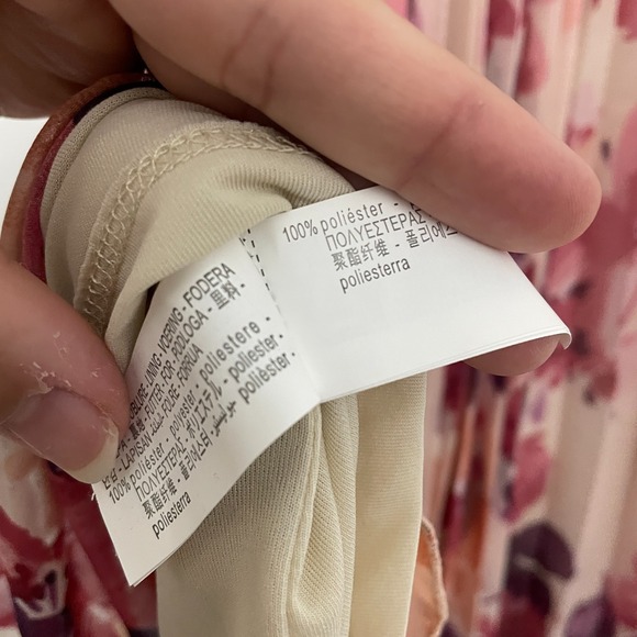 Zara Skirt Women M Pink Floral Pleated Midi A Line Cottagecore Romantic Femme - Picture 7 of 7